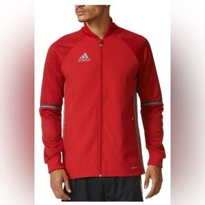 Adidas Men Condivo 16 soccer training Red Jacket large climacool zip activewear